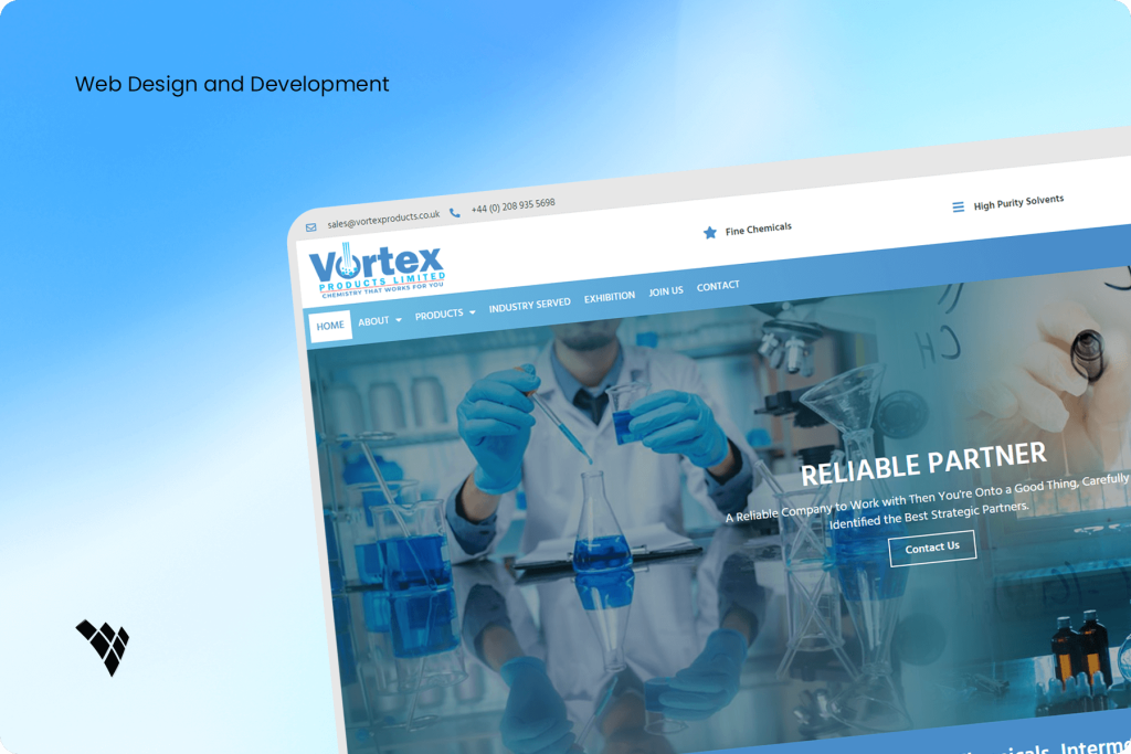 web design and development - vortex products