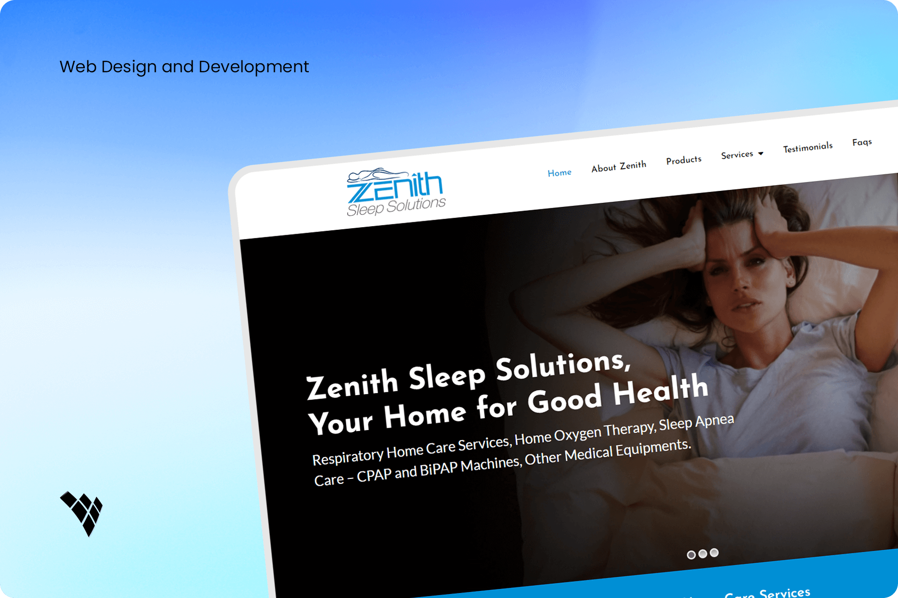 web design and development - zenith sleep solutions